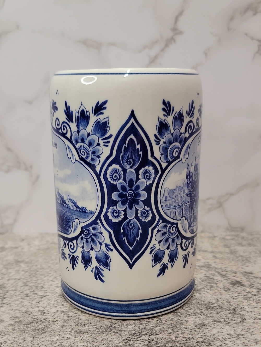 Vintage Heineken Blue Delft Ceramic Beer Stein Mug from Holland - Picture 5 of 14